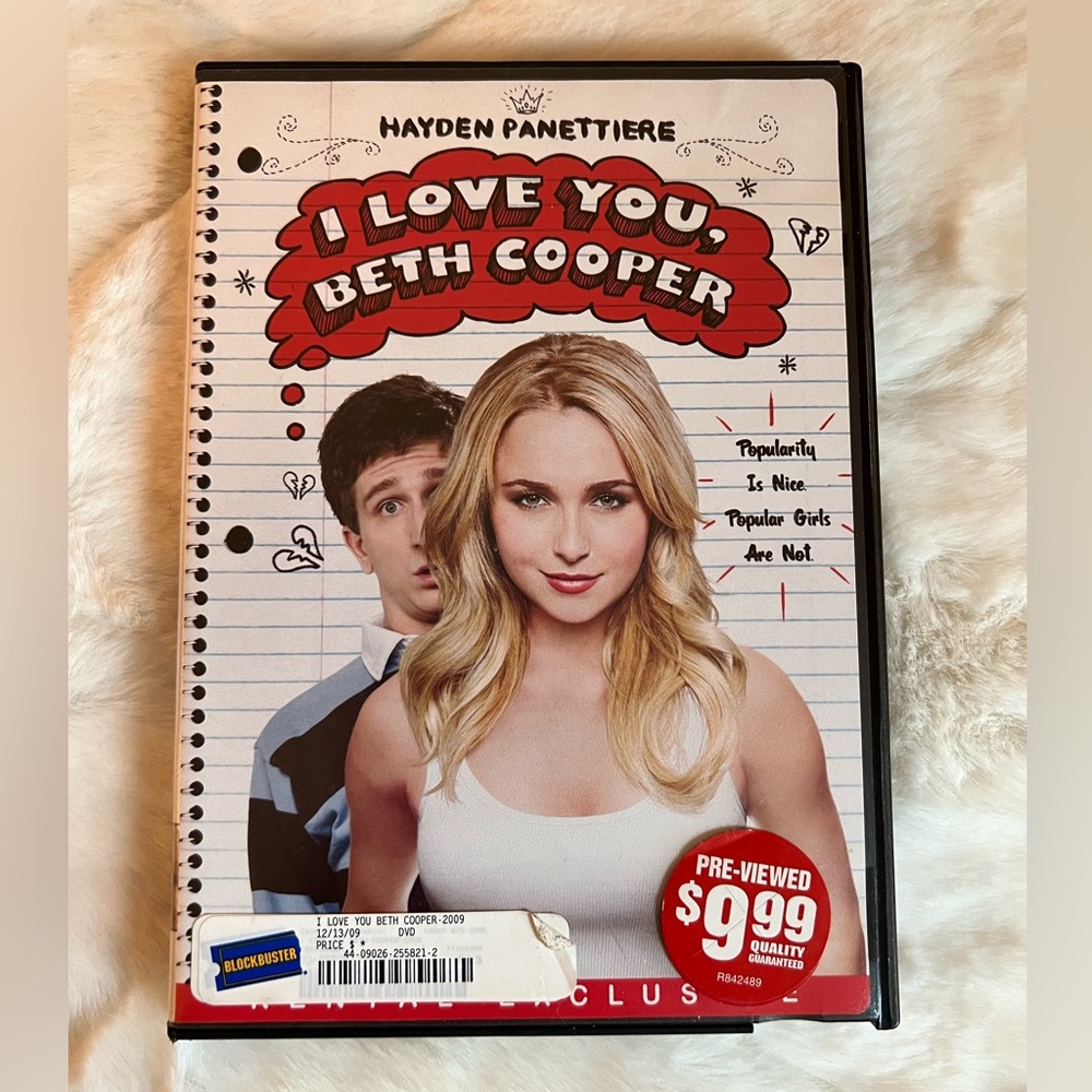 I Love You Beth Cooper DVD Hayden Panettiere Teen Comedy Romance Movie 2009
